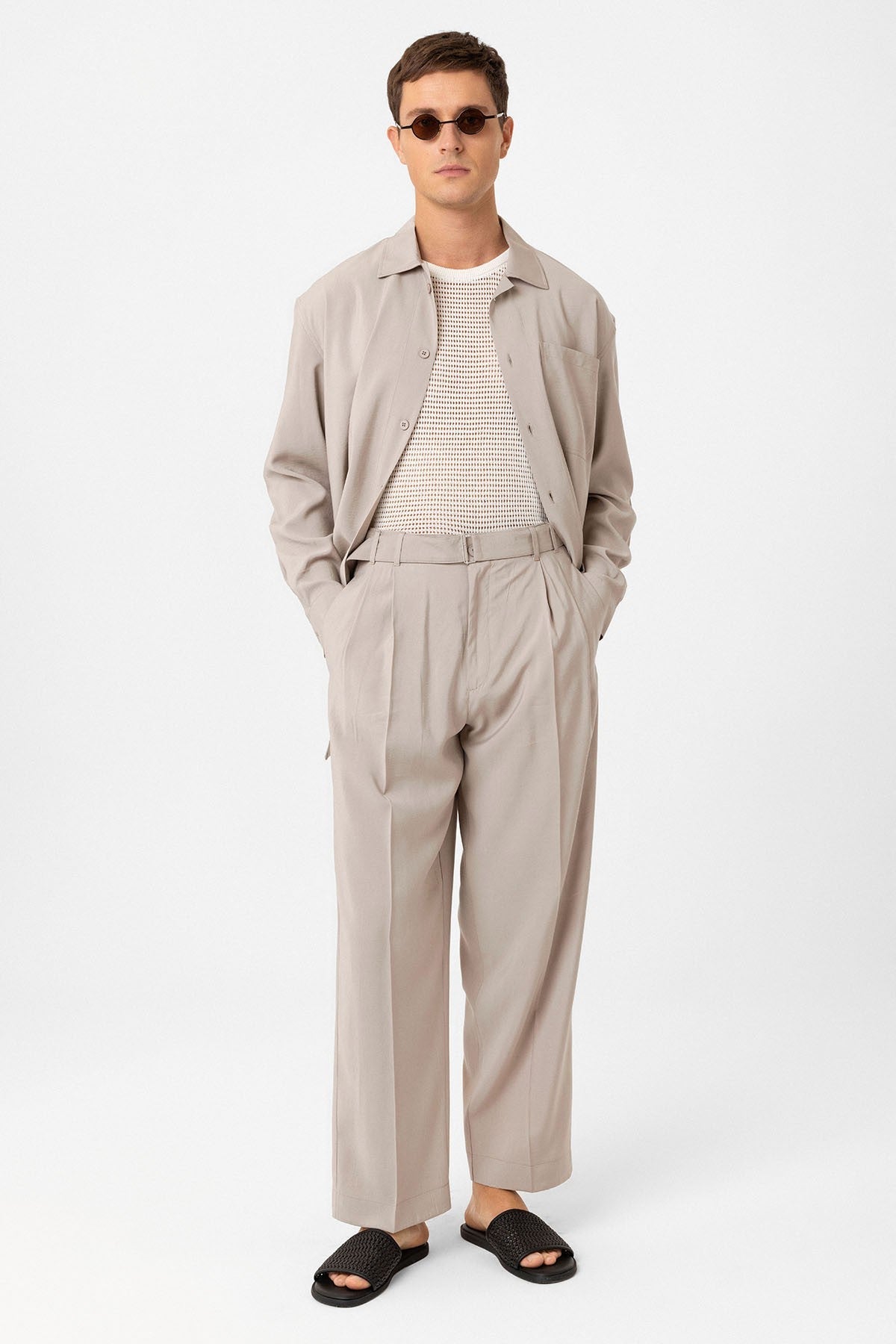 Antioch Modal Fabric Relaxed-Fit Men's Pants with a Belt