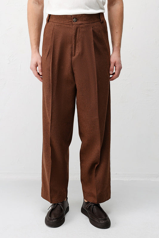 High-Waisted Pleated Relaxed-Fit Men's Pants
