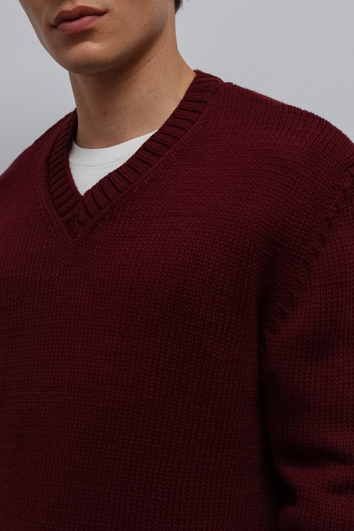 Men's V-Neck Sweater with Antioch Texture