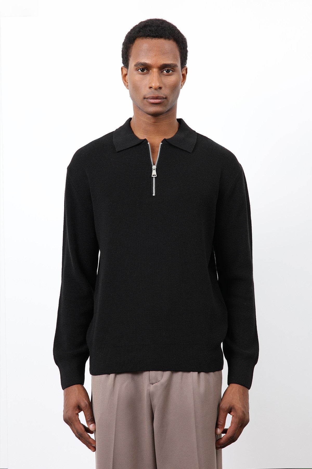Antioch Men's Zipper-Front Knit Sweater