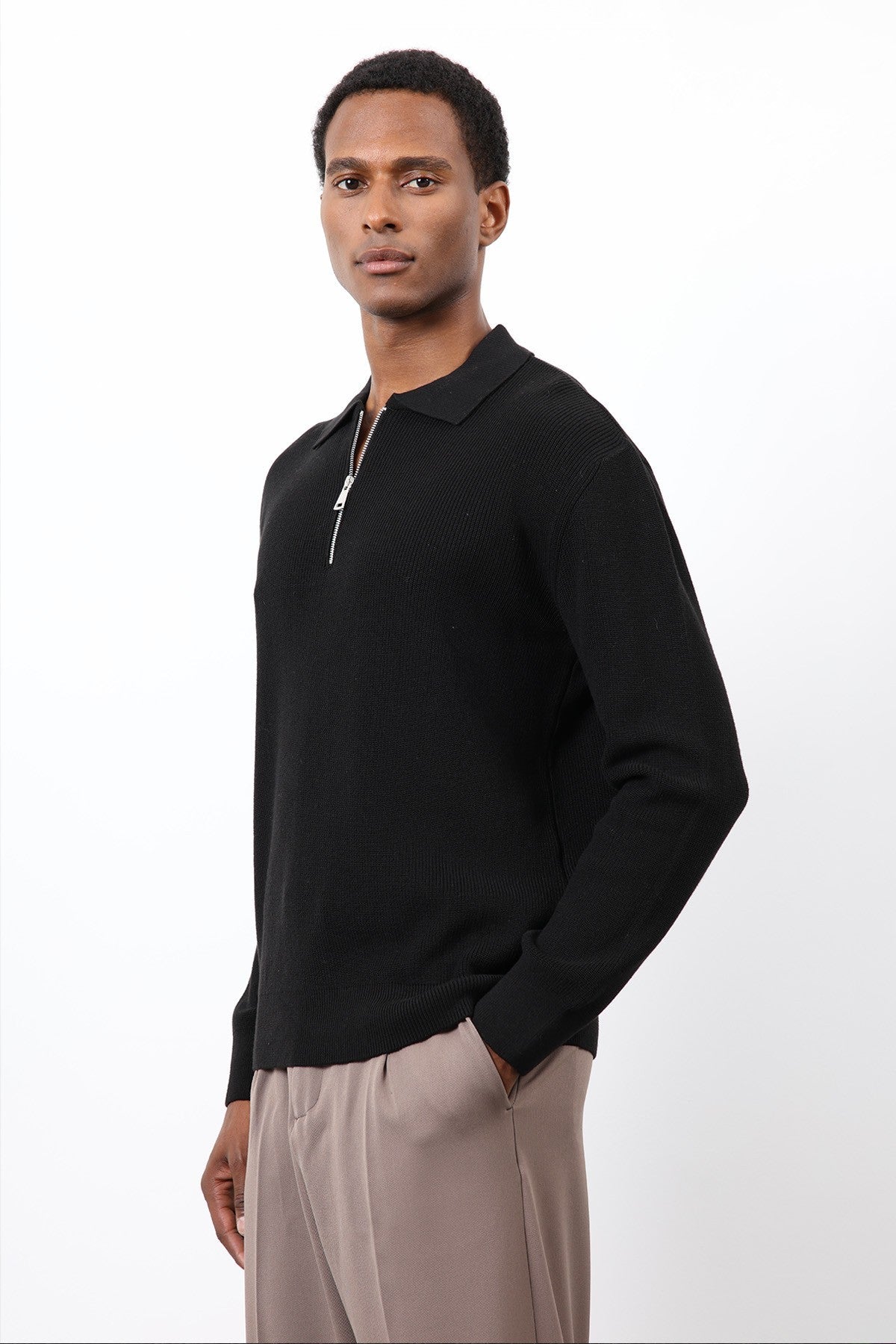 Antioch Men's Zipper-Front Knit Sweater