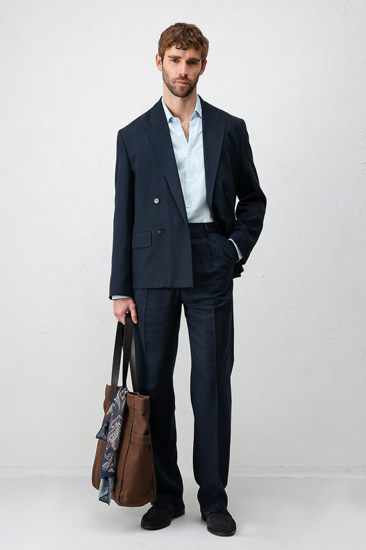 Relax Fit Men's Blazer Jacket in a Linen Blend