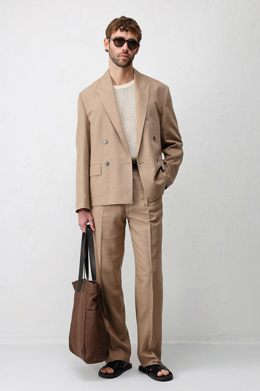 Relax Fit Men's Blazer Jacket in a Linen Blend