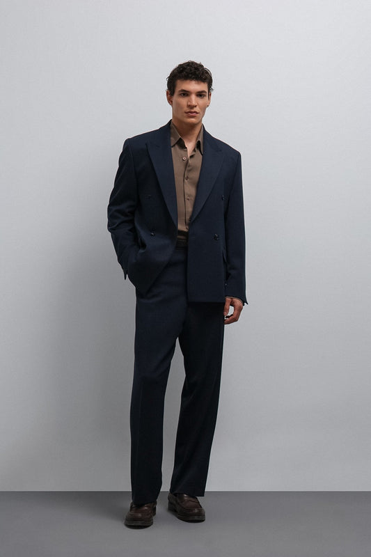 Relax Fit Double-Breasted Men's Blazer