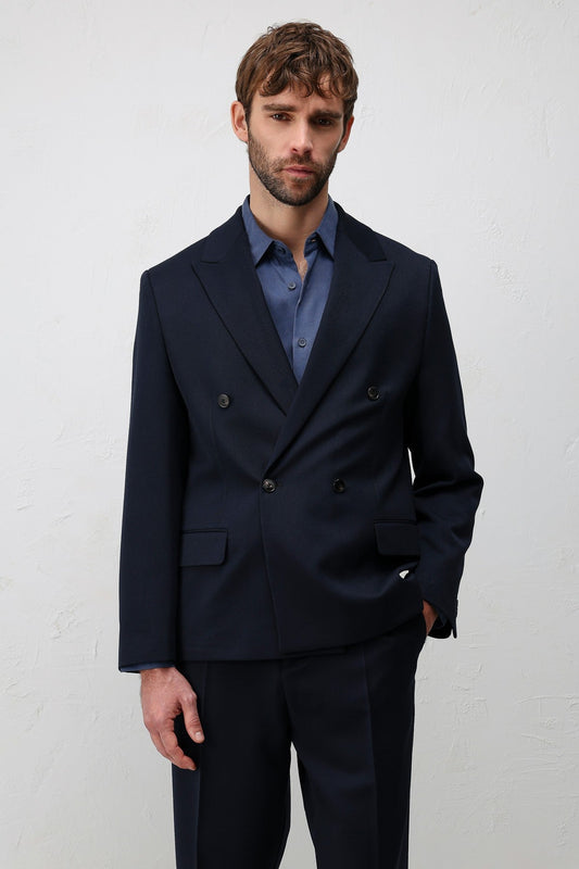 Relax Fit Double-Breasted Men's Blazer