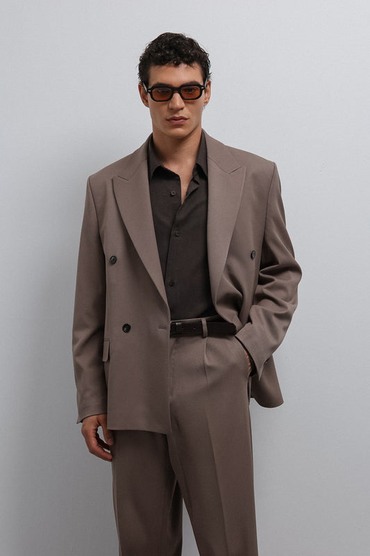 Relax Fit Double-Breasted Men's Blazer