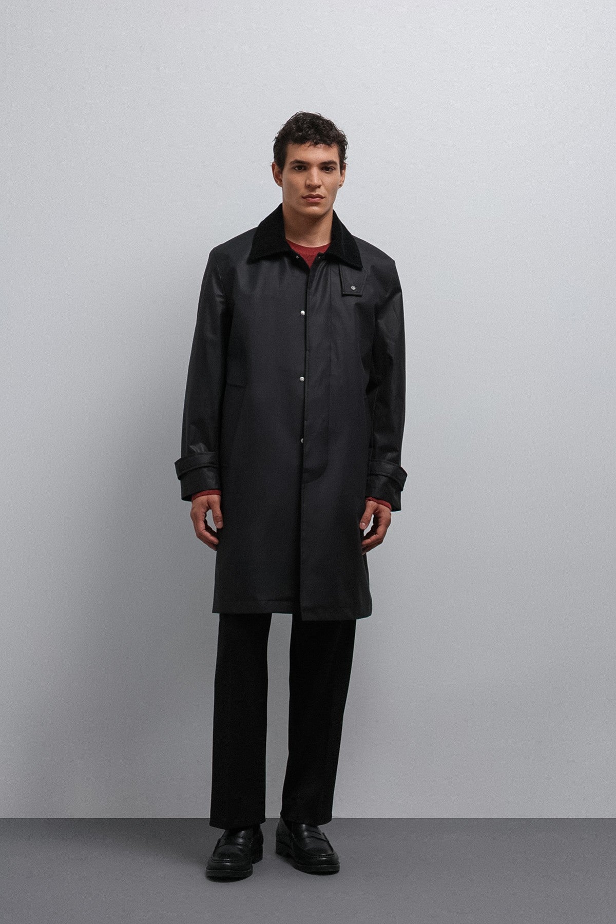 Antioch Contrast Collar Technical Men's Trench Coat