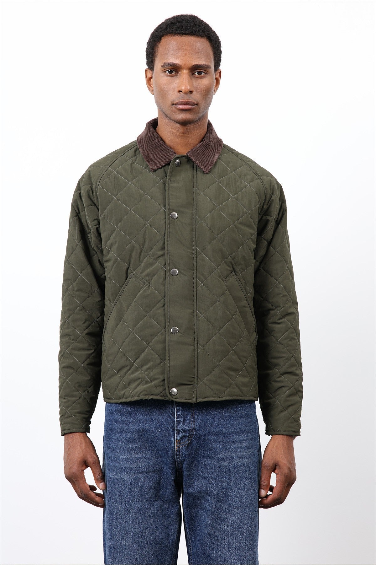 Antioch Men's Jacket with Contrast Collar and Baklava Pattern