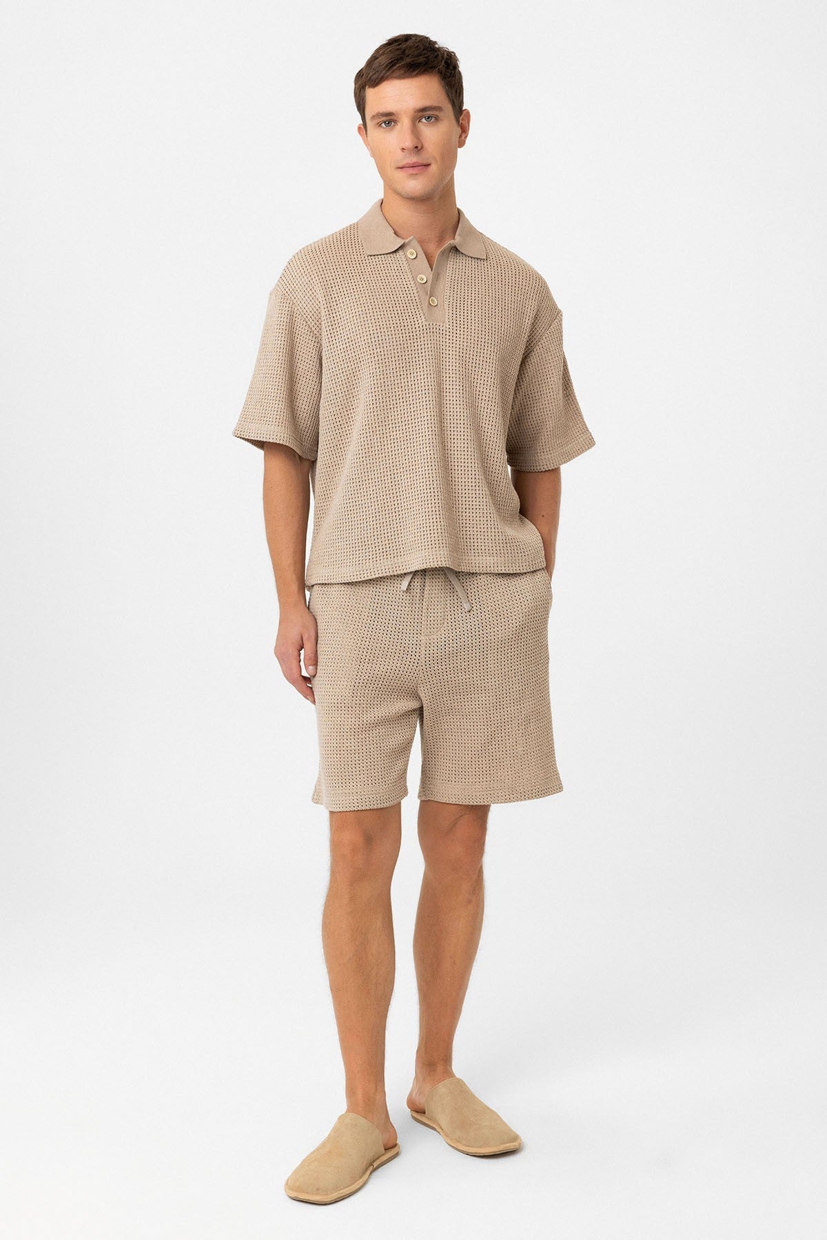 Antioch Polo-Neck Textured Relaxed-Fit Men's T-Shirt
