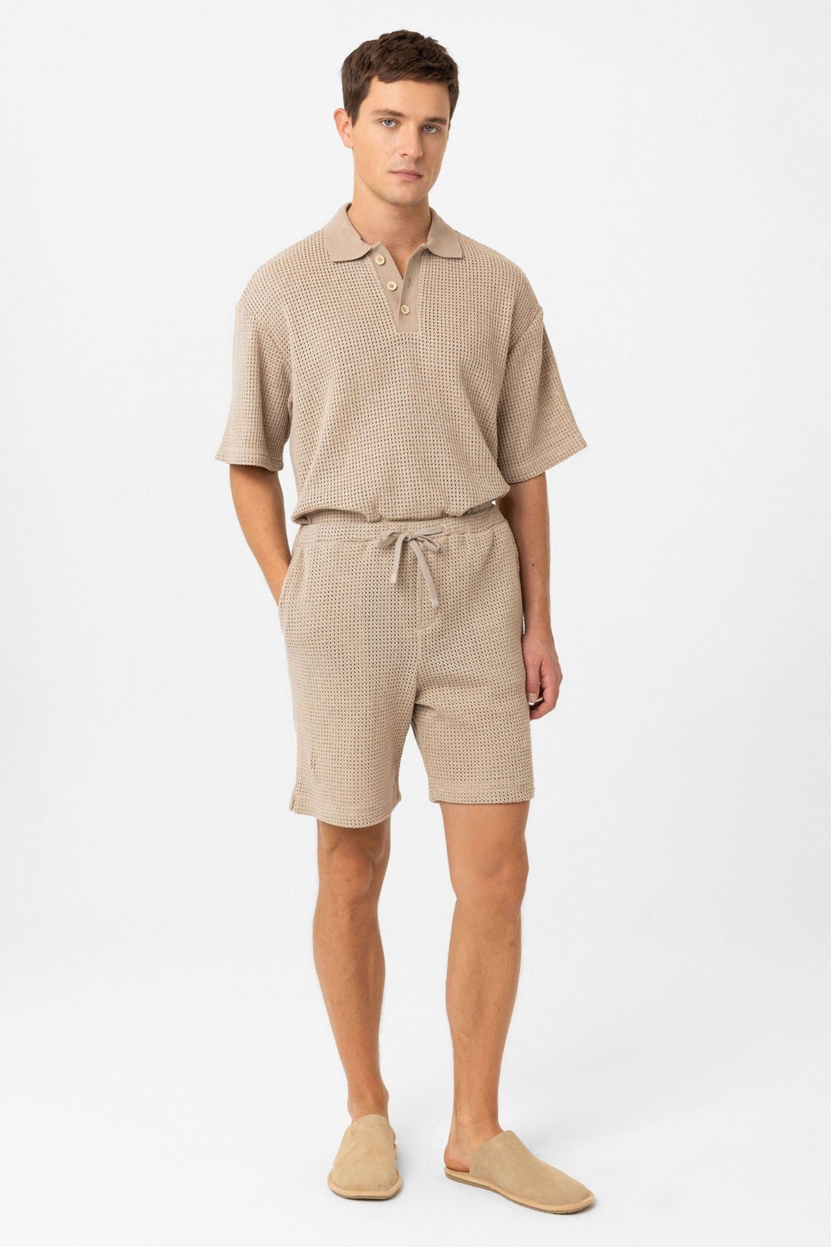 Antioch Polo-Neck Textured Relaxed-Fit Men's T-Shirt