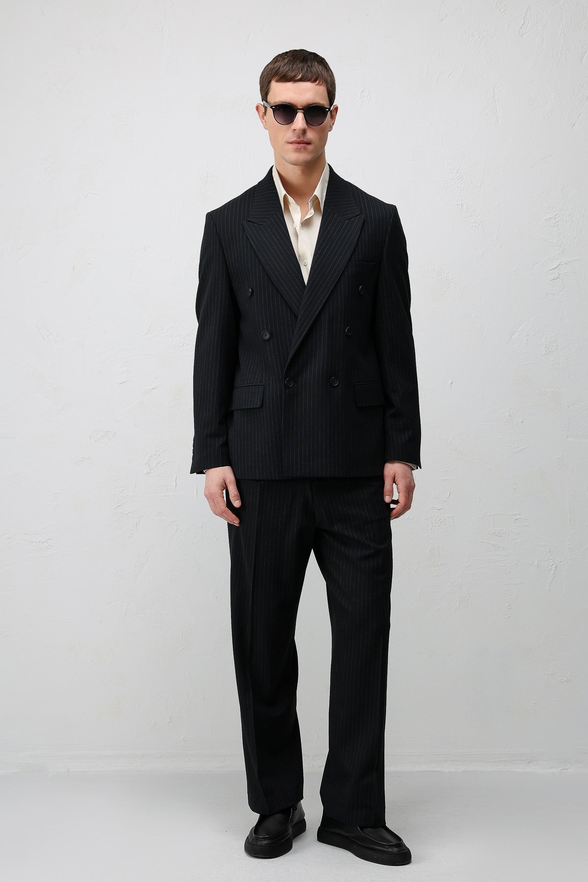 Relaxed-Fit Striped Men's Suit
