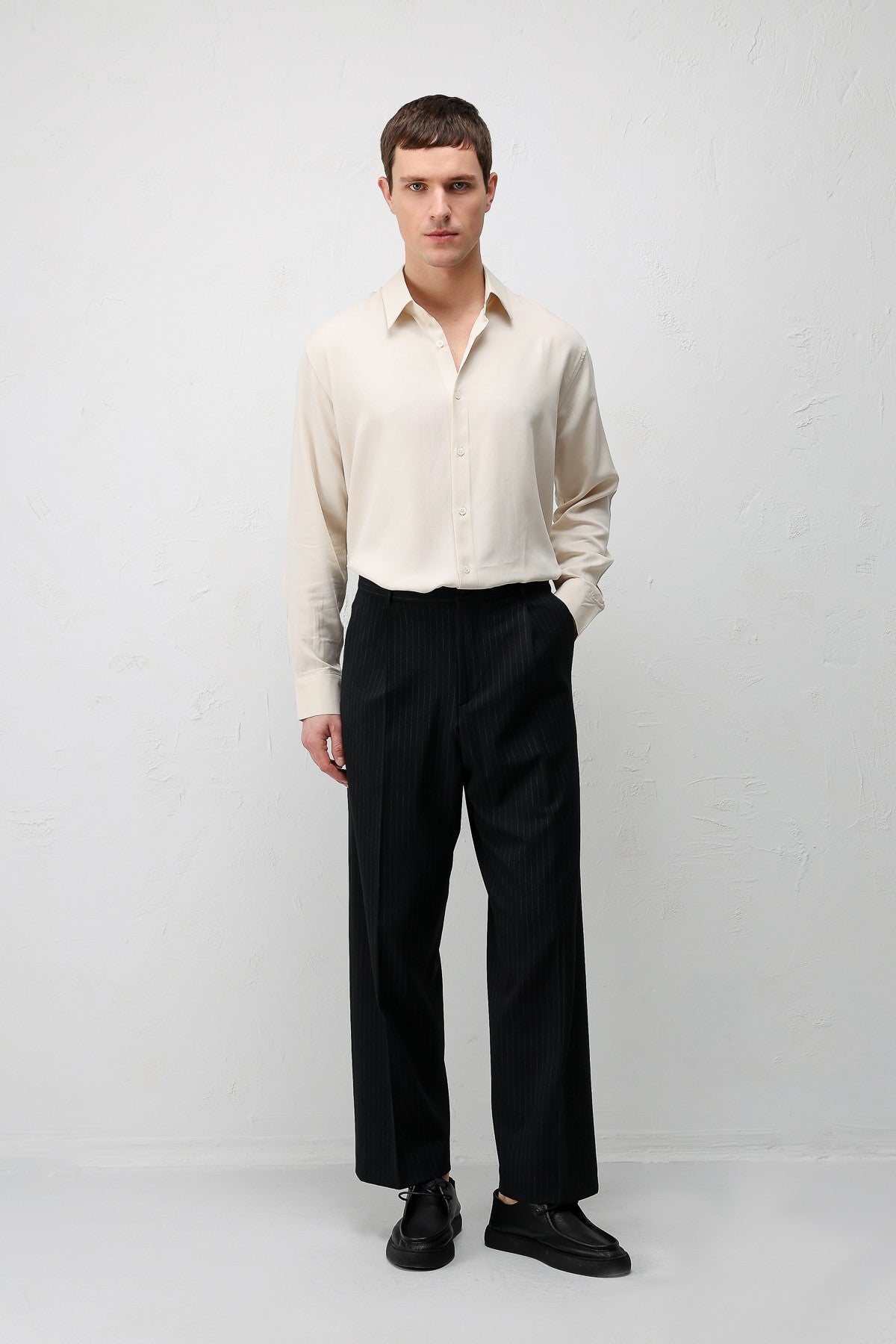 Relaxed-Fit Striped Men's Suit