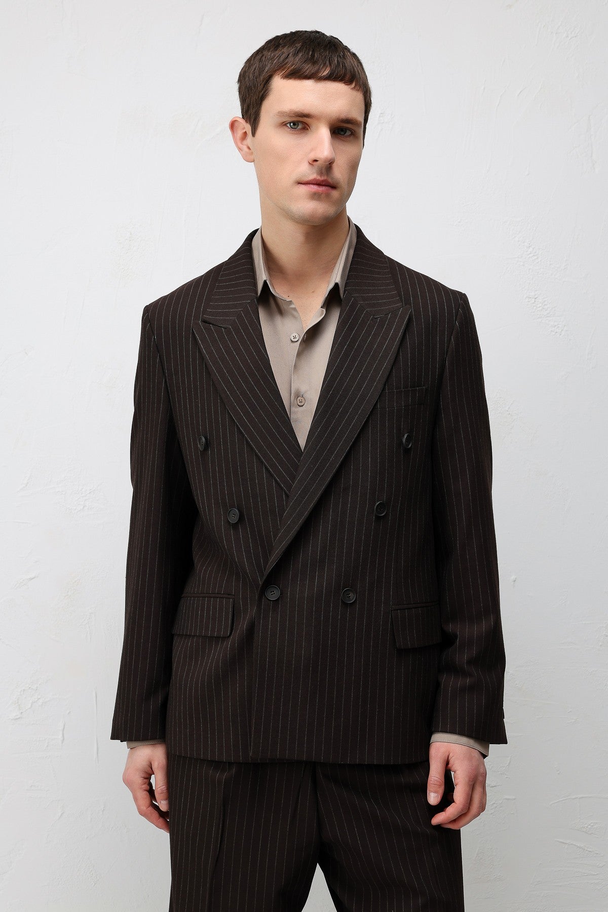 Relaxed-Fit Striped Men's Suit