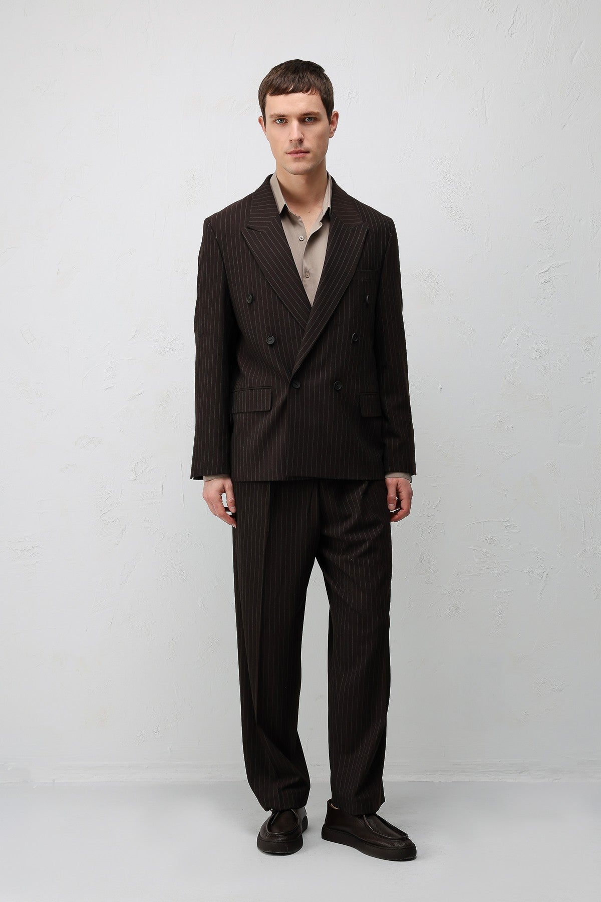 Relaxed-Fit Striped Men's Suit
