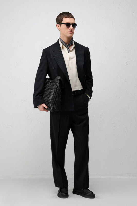 Relaxed-Fit Striped Men's Suit