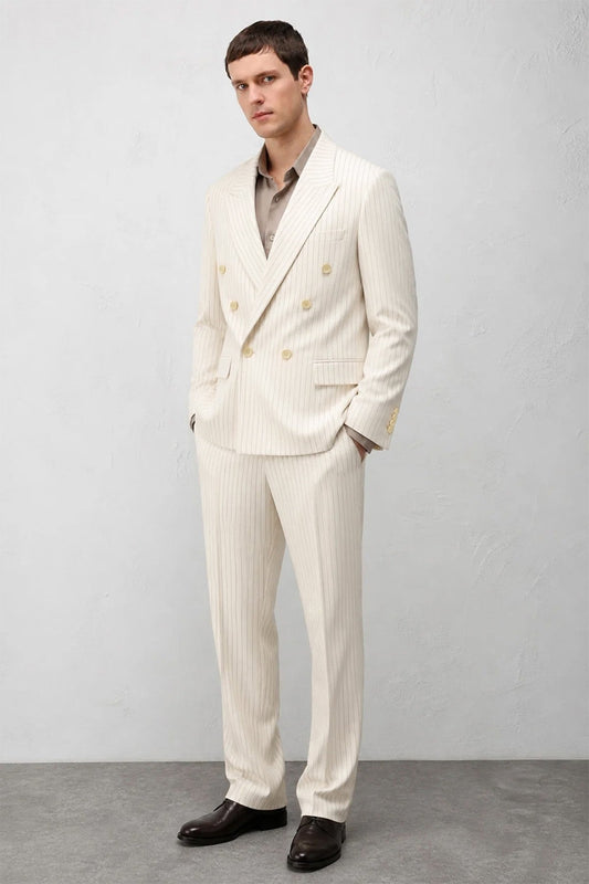 Relaxed-Fit Striped Men's Suit