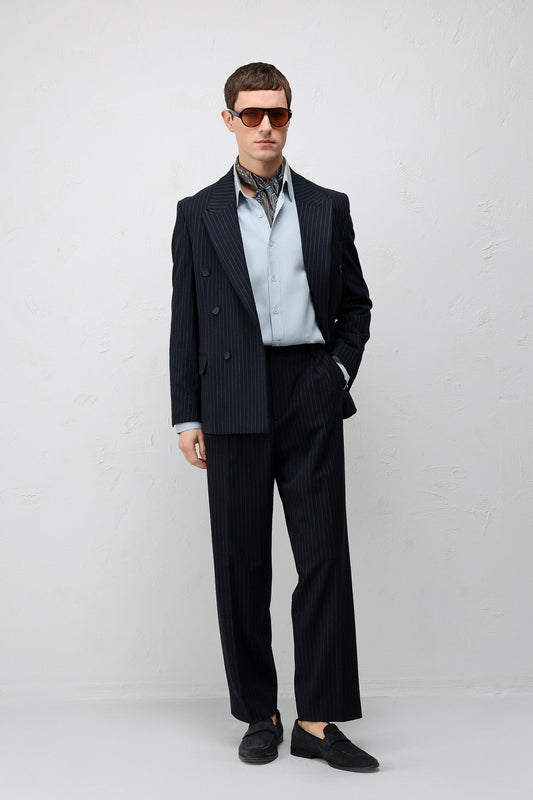 Relaxed-Fit Striped Men's Suit