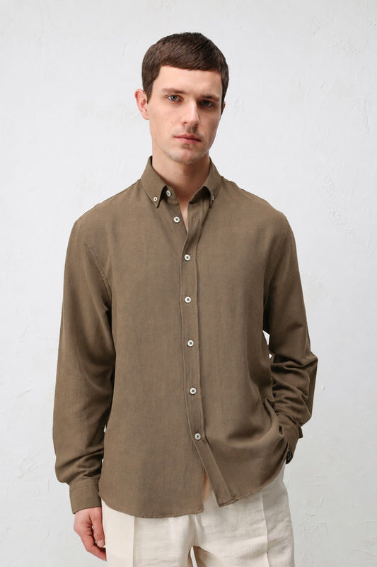 Men's Relaxed-Fit Shirt with Linen Blend