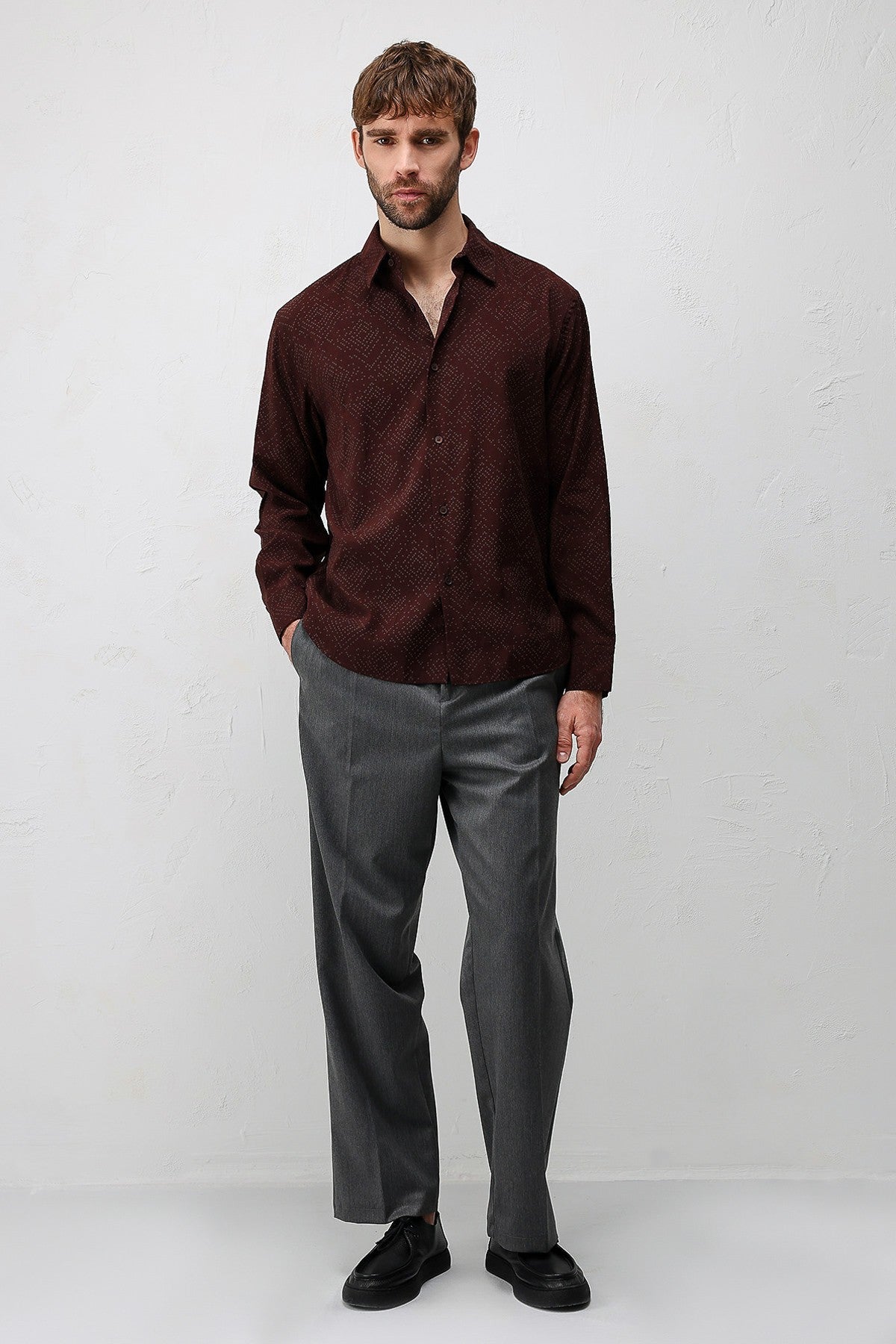 Antioch Men's Shirt with Modal Blend and Textured Fabric