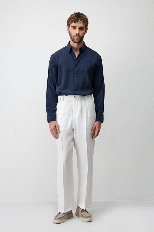 Antioch Men's Shirt with Modal Blend and Textured Fabric