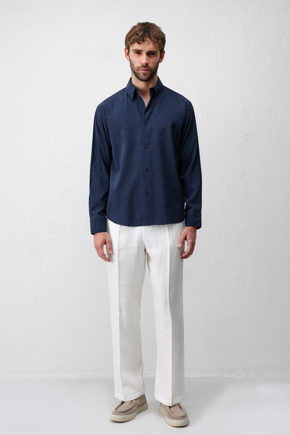 Antioch Men's Shirt with Modal Blend and Textured Fabric