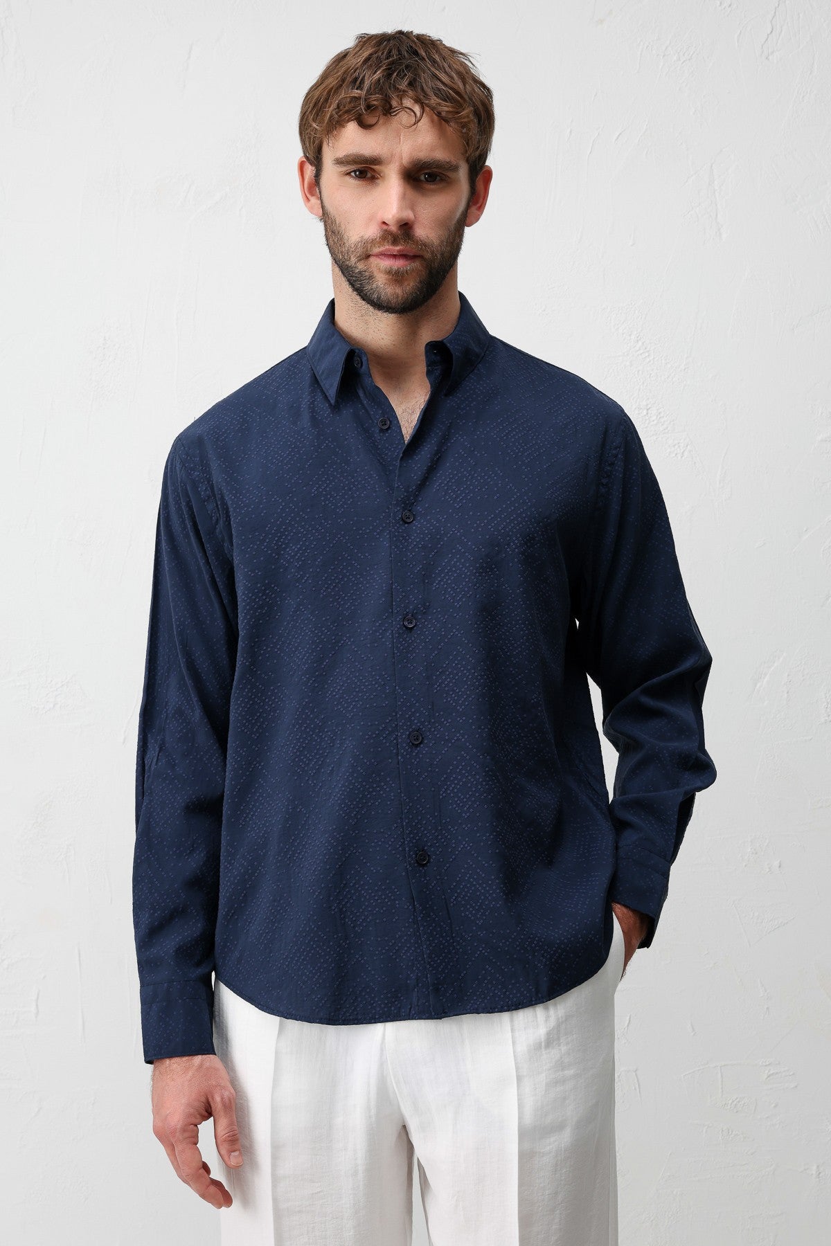 Antioch Men's Shirt with Modal Blend and Textured Fabric