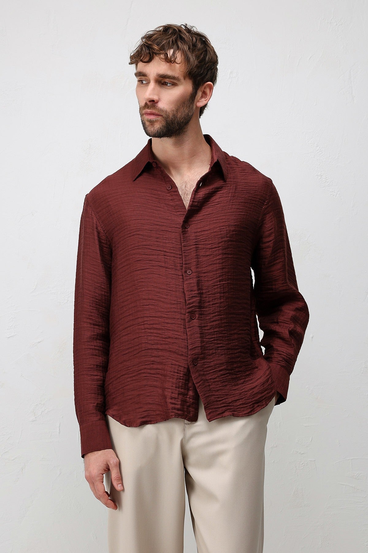 Antioch Crinkled Relax Fit Men's Shirt