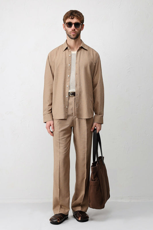 Men's Relaxed-Fit Shirt with Linen Blend