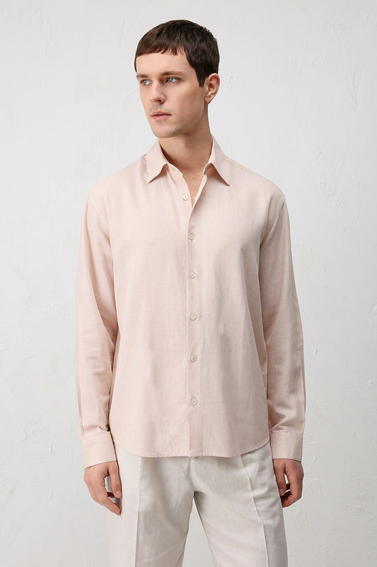 Men's Relaxed-Fit Shirt with Linen Blend