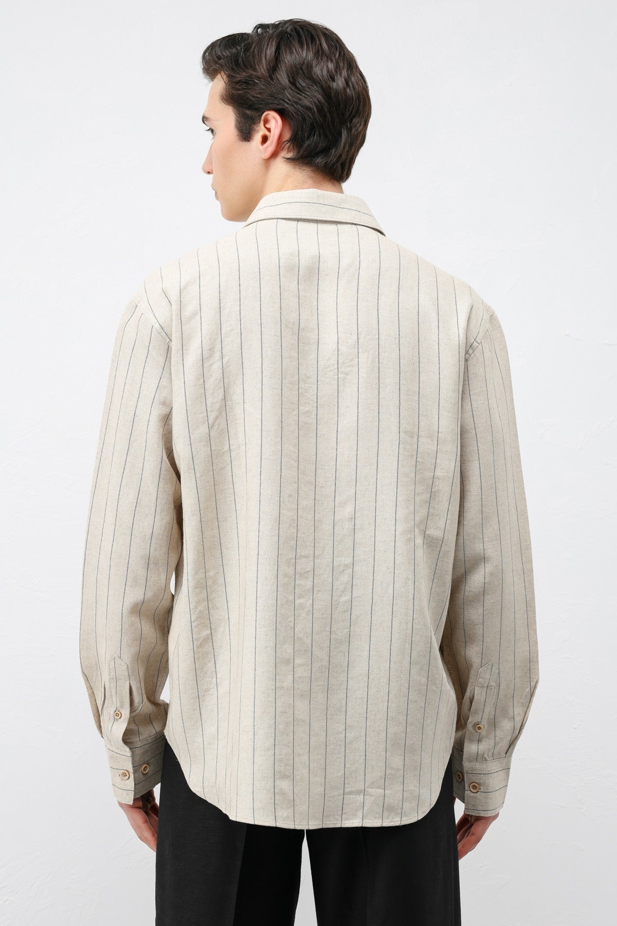 Antioch Men's Striped Shirt with Linen Blend