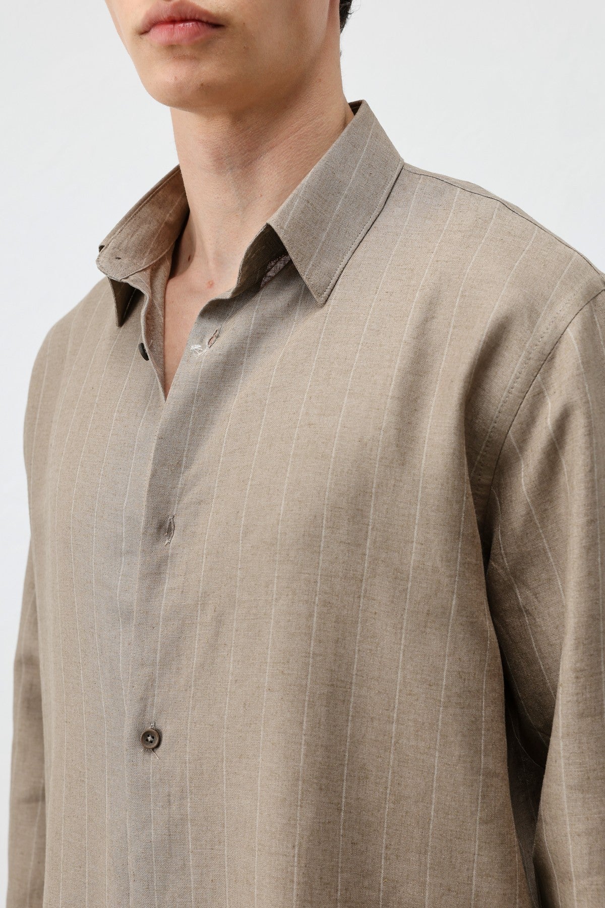 Antioch Men's Striped Shirt with Linen Blend