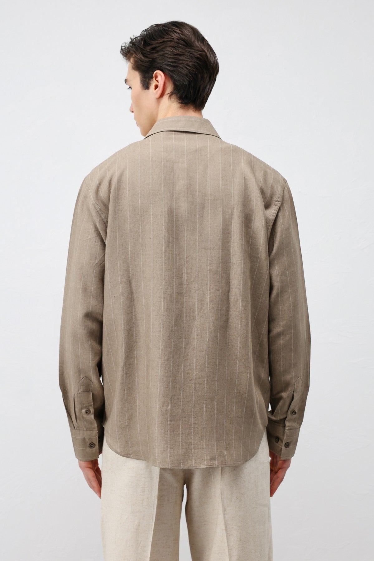 Antioch Men's Striped Shirt with Linen Blend