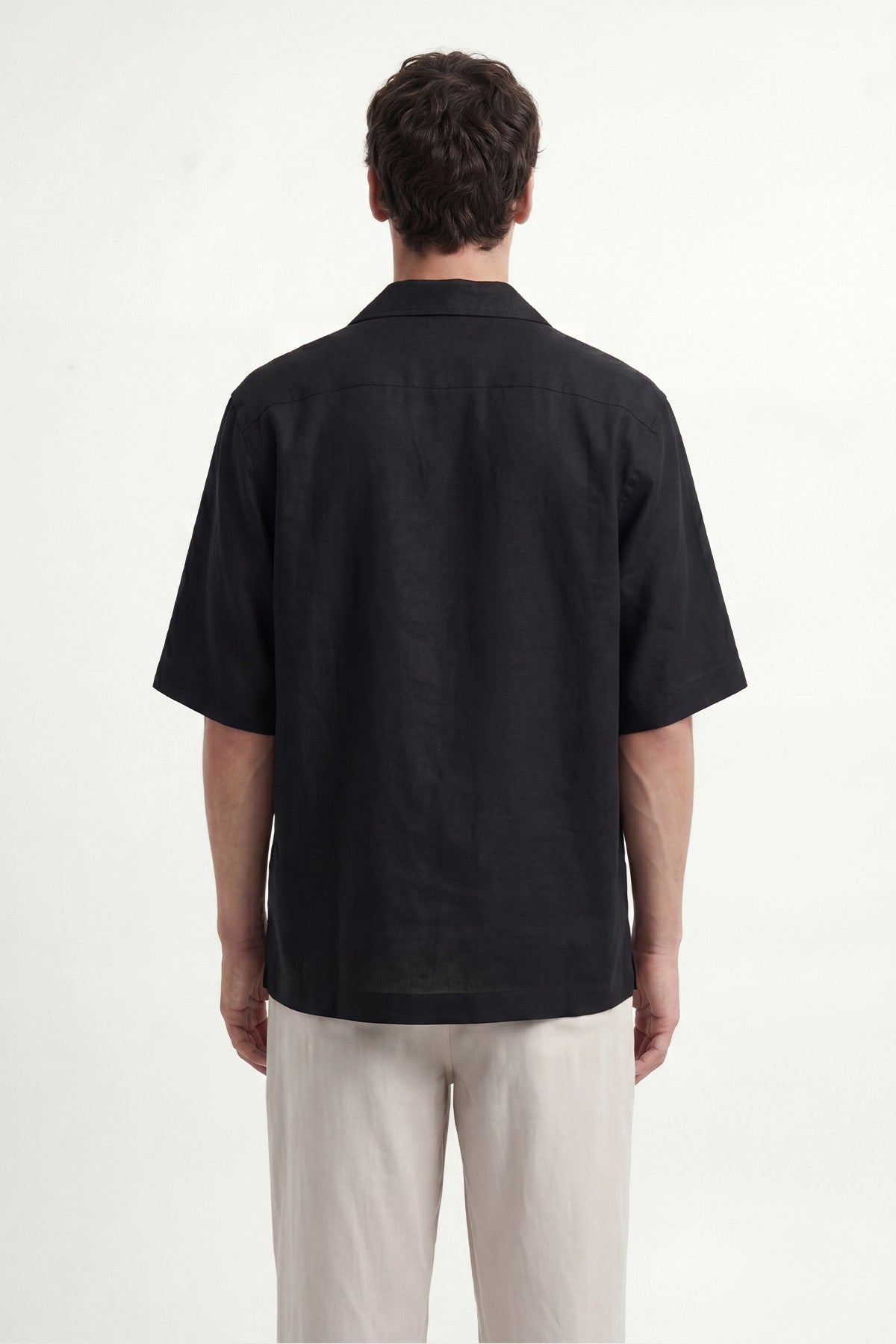 Men's Embroidered Shirt with Linen Blend