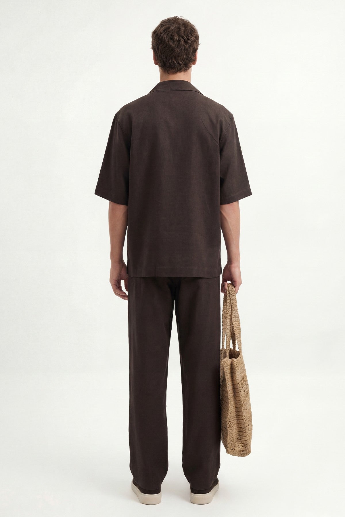 Men's Embroidered Shirt with Linen Blend