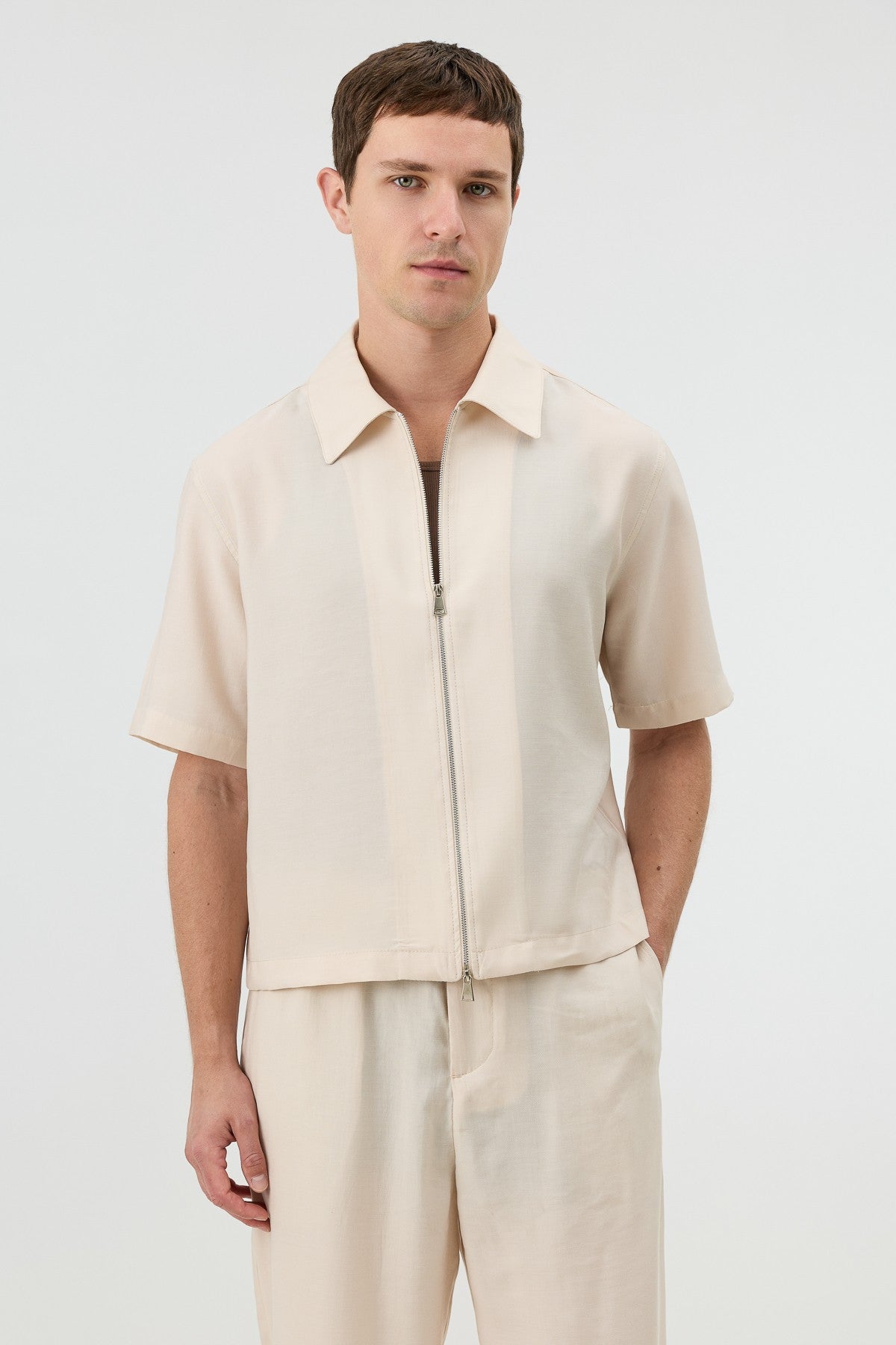 Antioch Men's Shirt with Zipper and Lyocell Blend