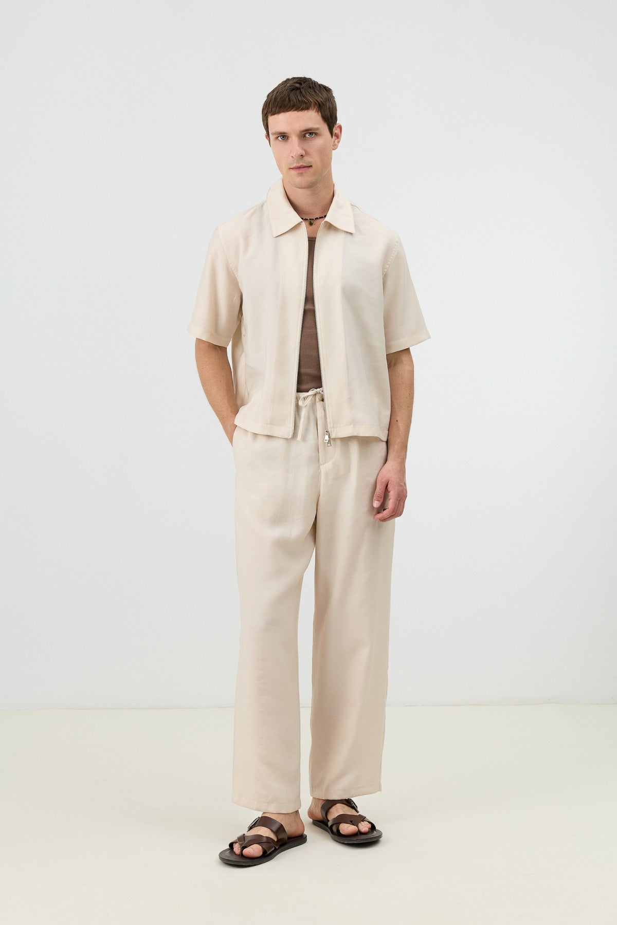 Antioch Men's Shirt with Zipper and Lyocell Blend