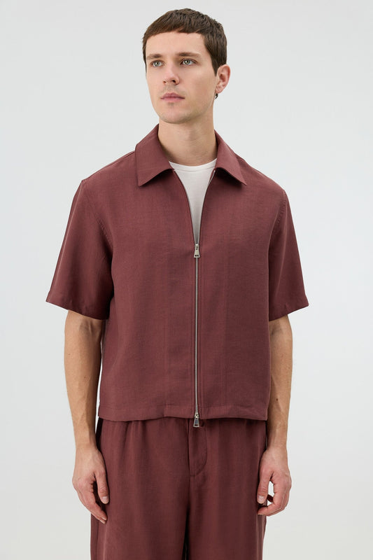 Antioch Men's Shirt with Zipper and Lyocell Blend
