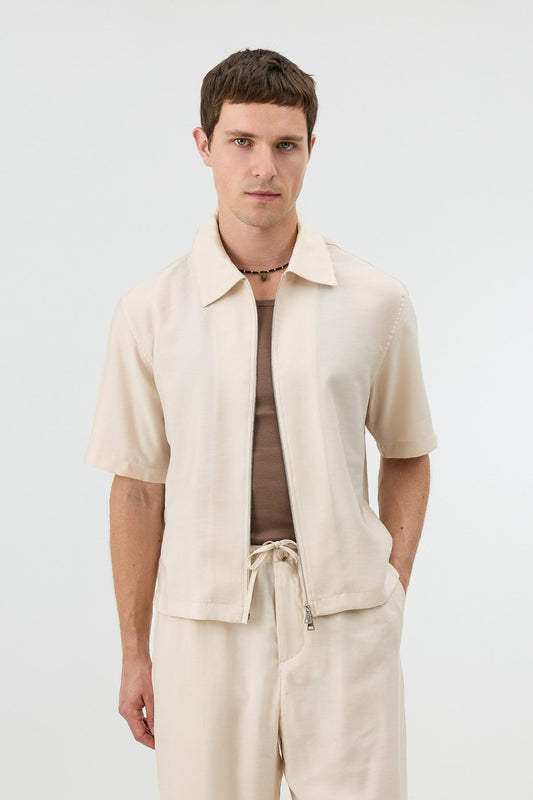 Antioch Men's Shirt with Zipper and Lyocell Blend