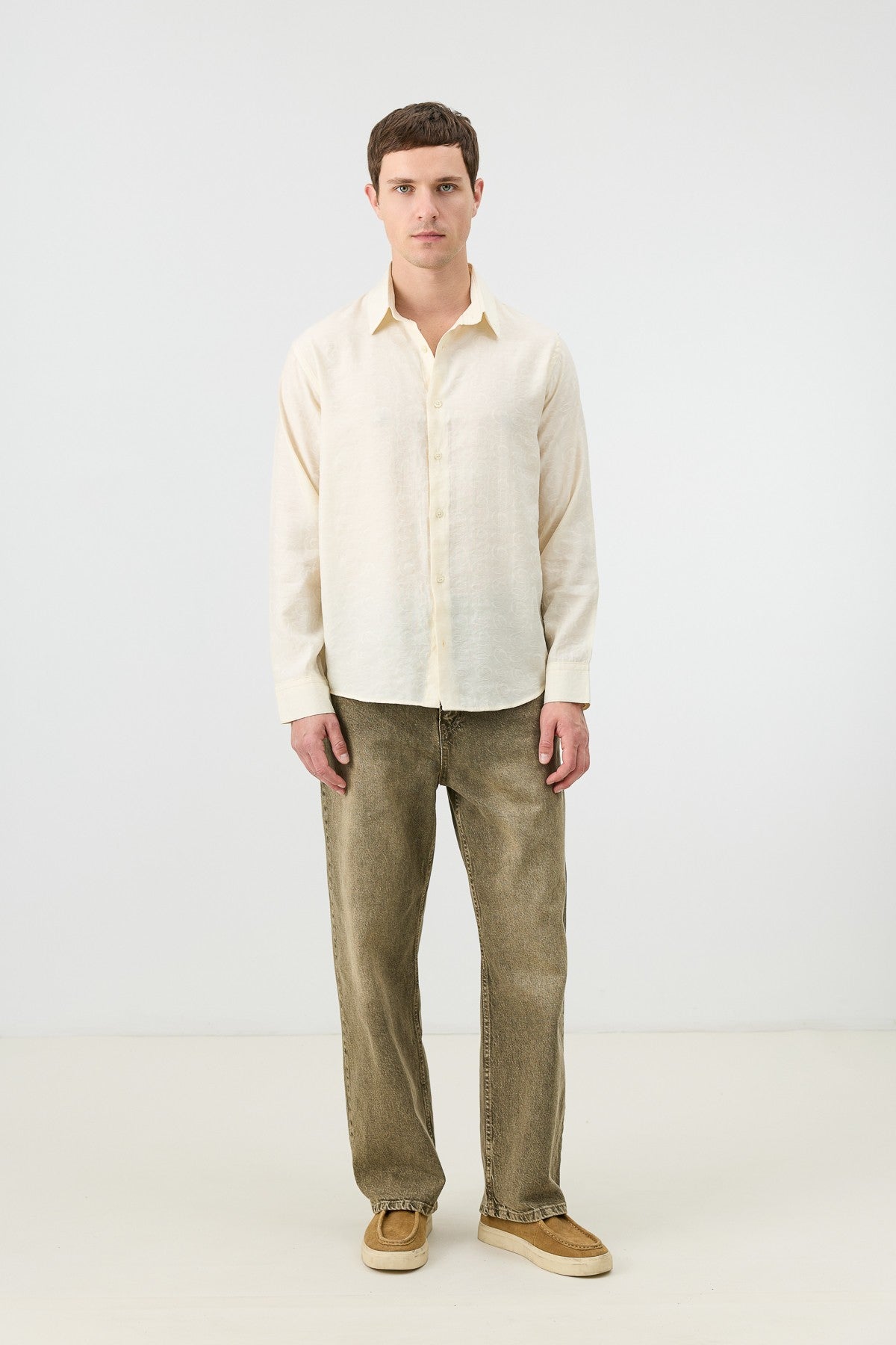 Antioch Men's Patterned Shirt with Modal Blend