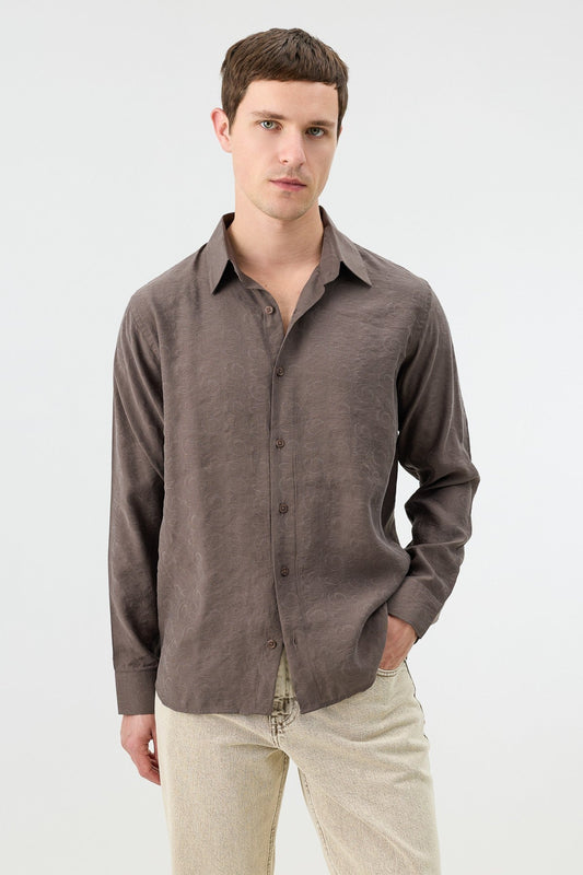 Antioch Men's Patterned Shirt with Modal Blend