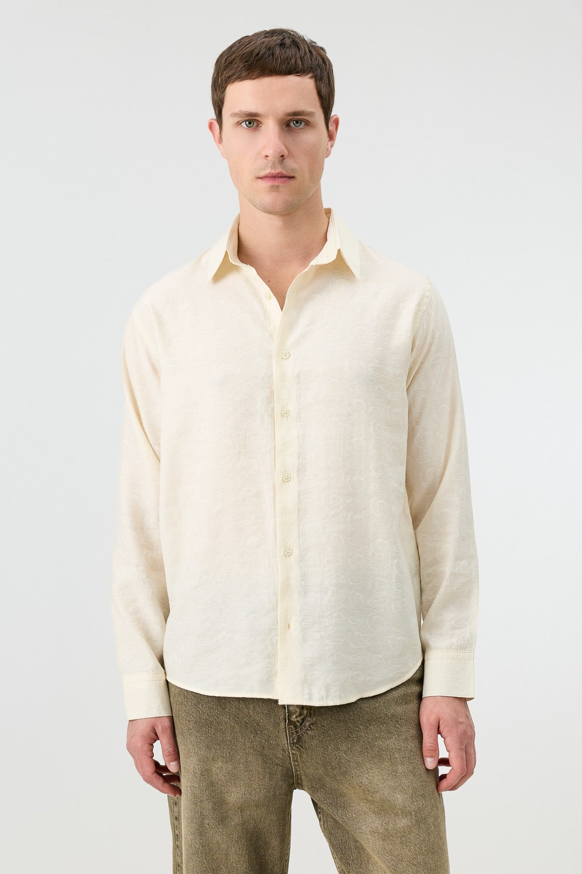 Antioch Men's Patterned Shirt with Modal Blend