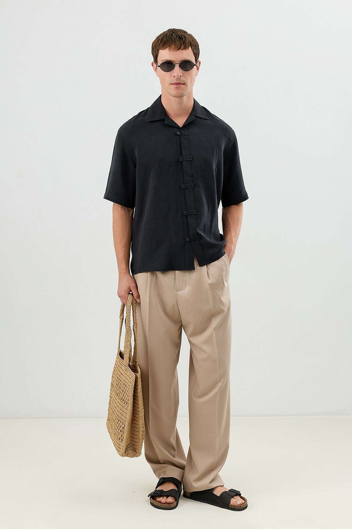 Patterned Lyocell Men's Relaxed-Fit Shirt