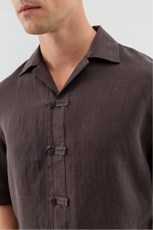 Patterned Lyocell Men's Relaxed-Fit Shirt