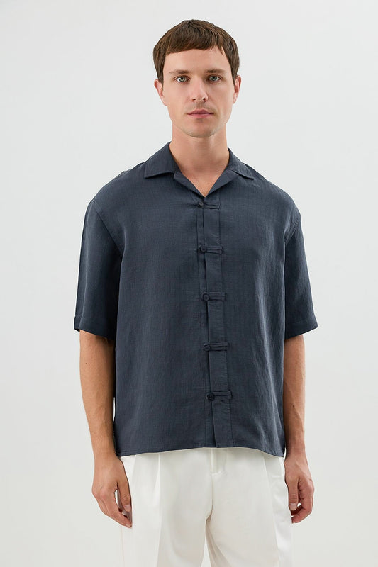 Patterned Lyocell Men's Relaxed-Fit Shirt