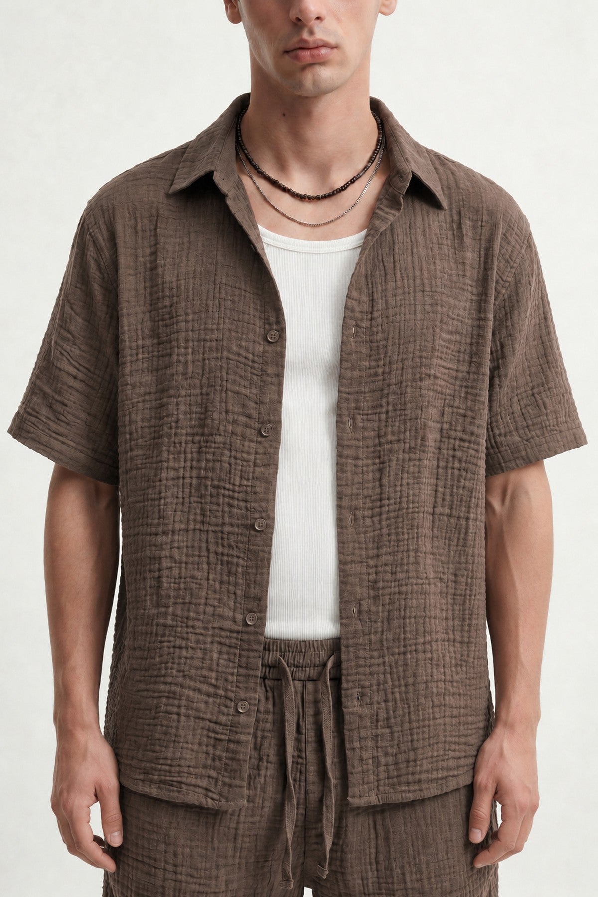 Wrinkled-Look Men's Shirt