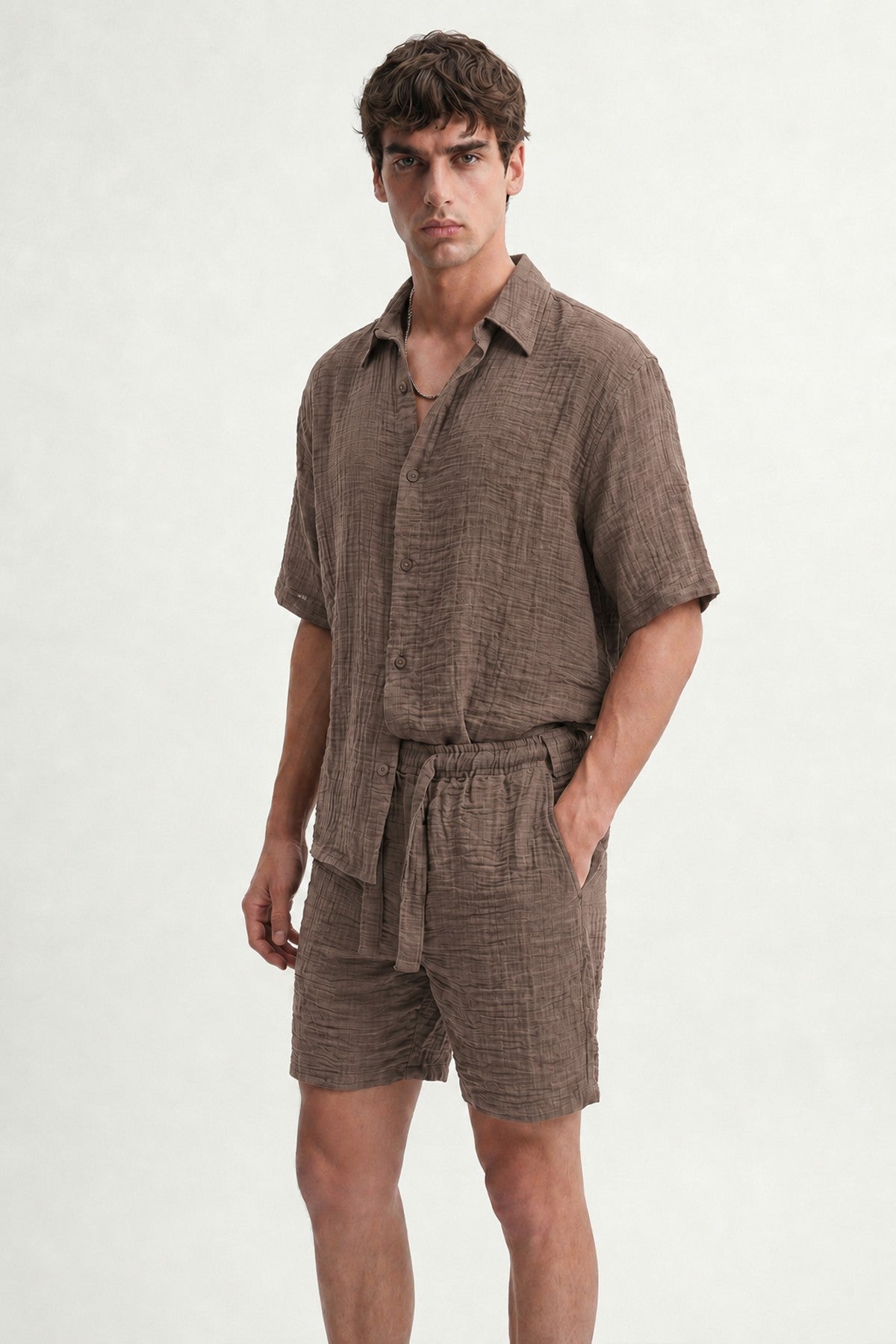 Wrinkled-Look Men's Shirt