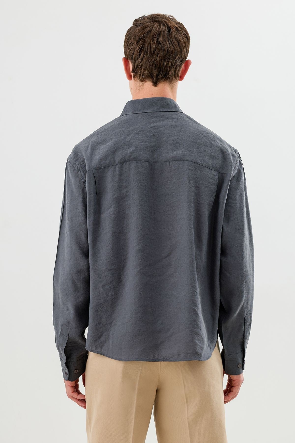 Men's Crop-Fit Shirt with Modal Blend
