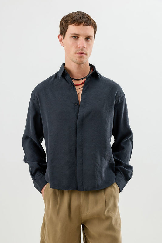 Men's Crop-Fit Shirt with Modal Blend