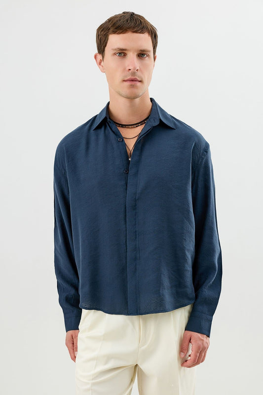 Men's Crop-Fit Shirt with Modal Blend