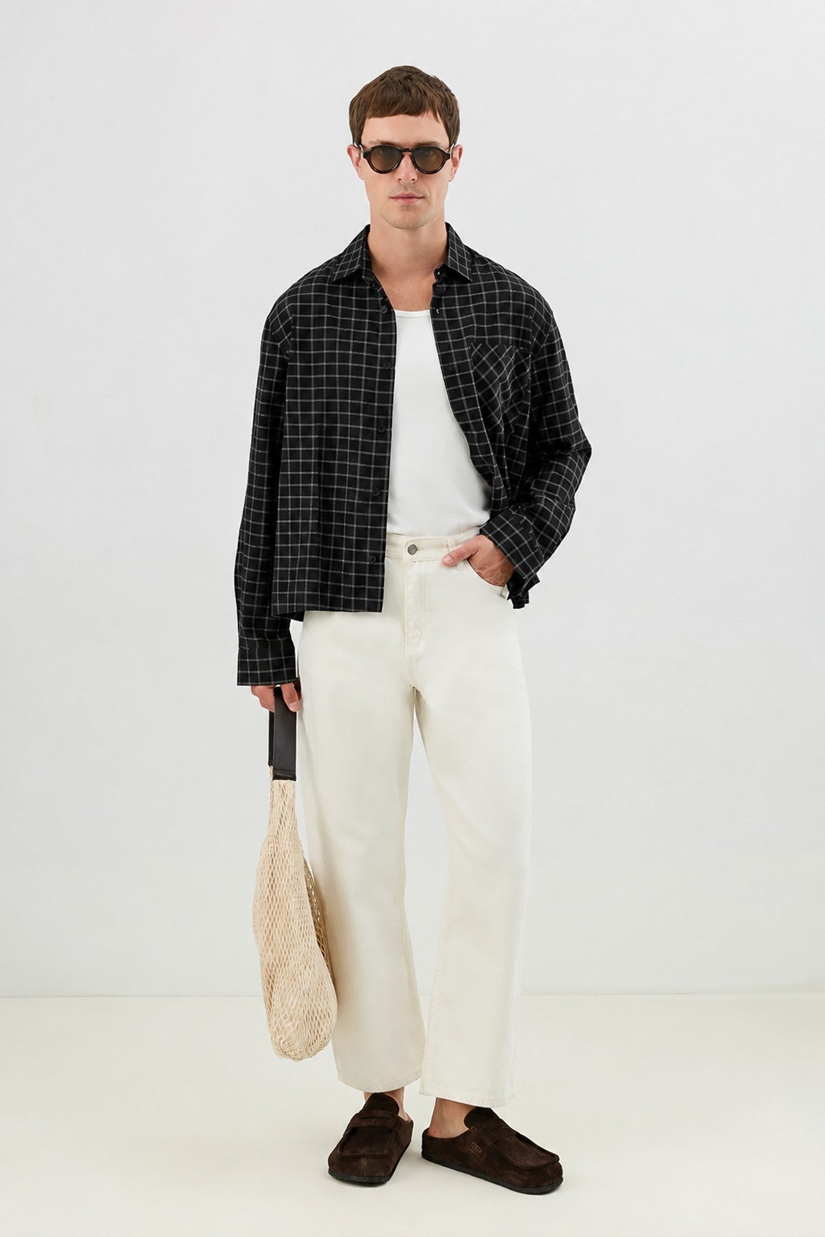 Boxy Fit Checkered Shirt